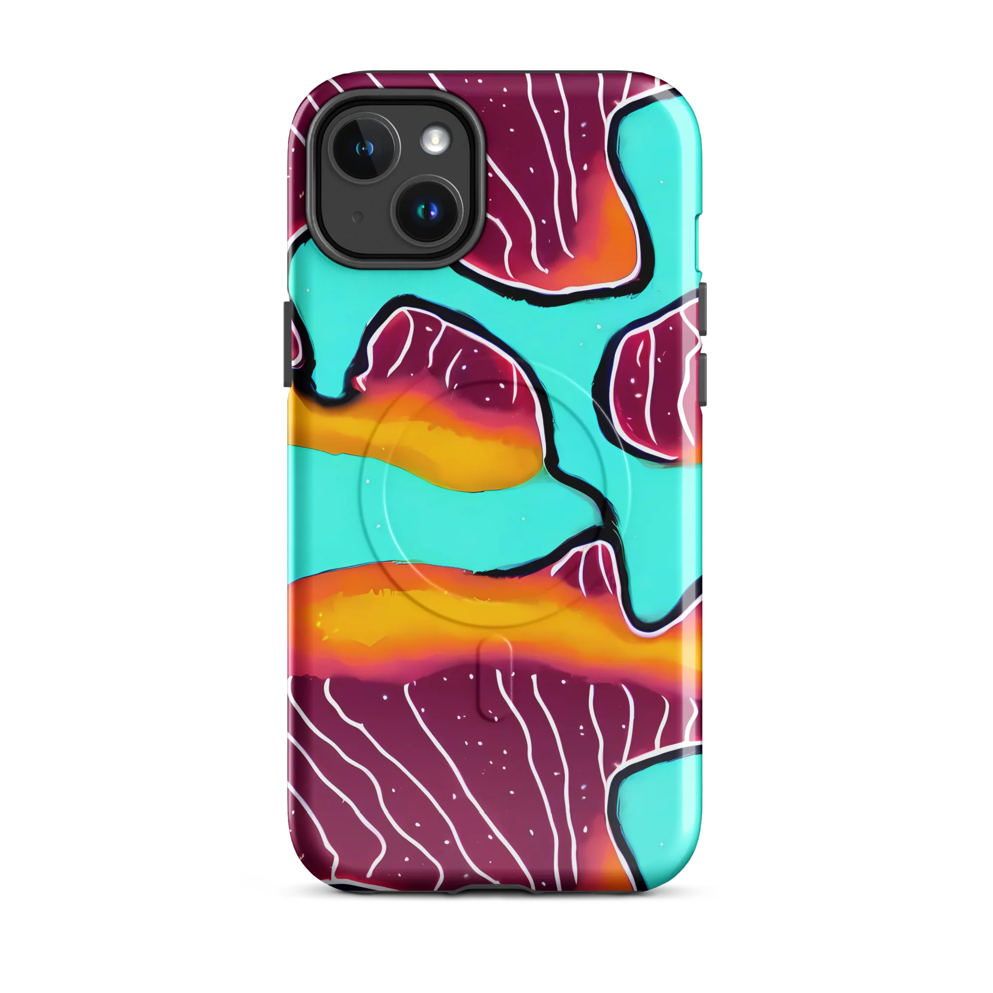 Aqua Heat on MagSafe Tough Case for iPhone® — Front