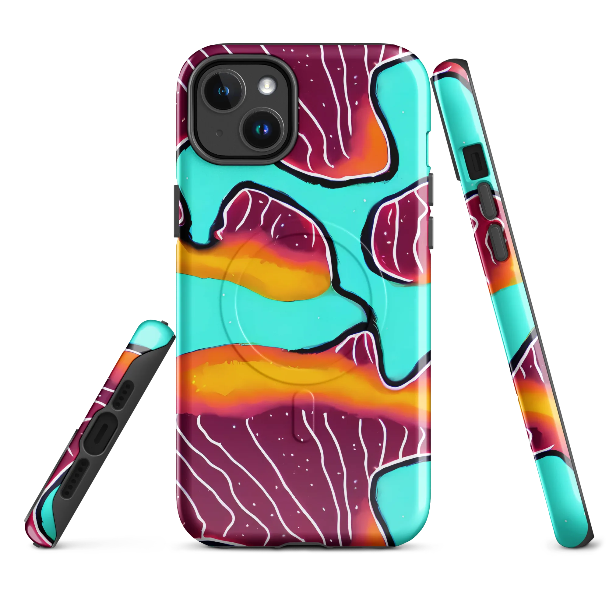 Aqua Heat on MagSafe Tough Case for iPhone® — Front