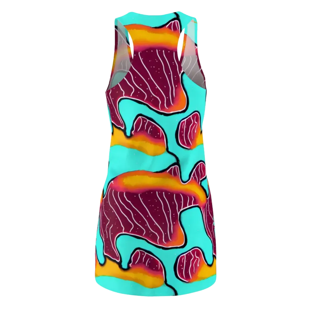 Aqua Heat on Racerback Dress — Back