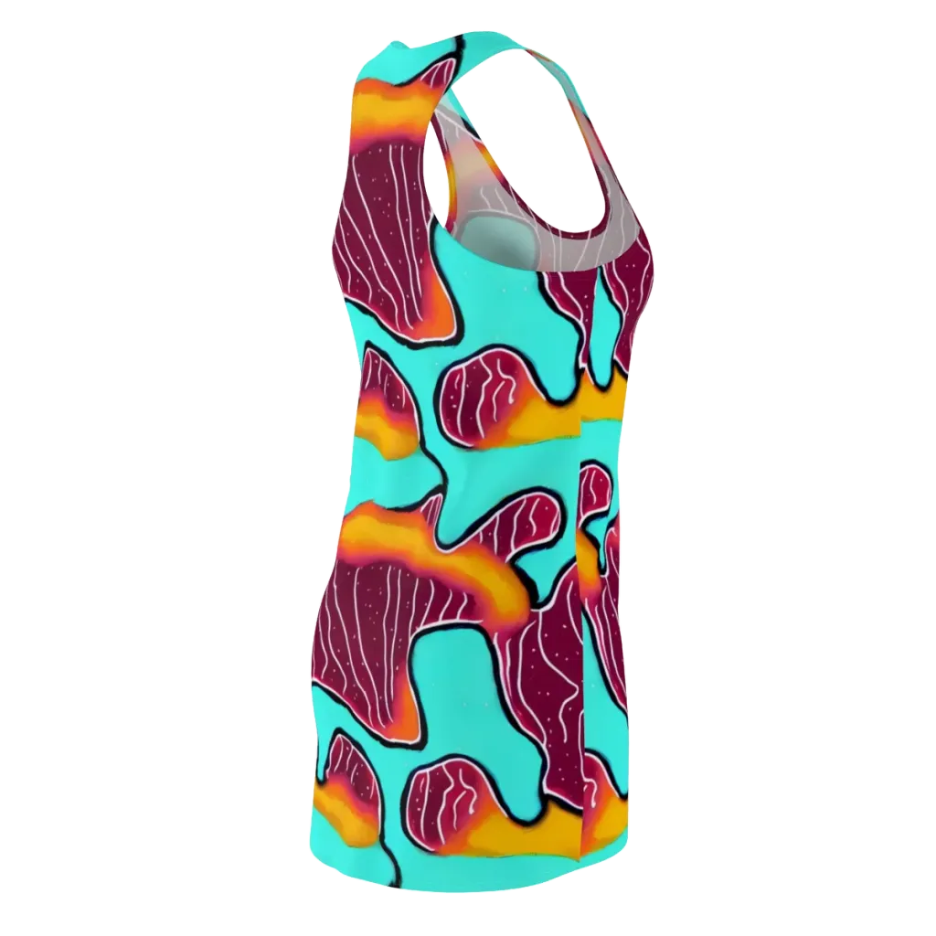 Aqua Heat on Racerback Dress — Back Side