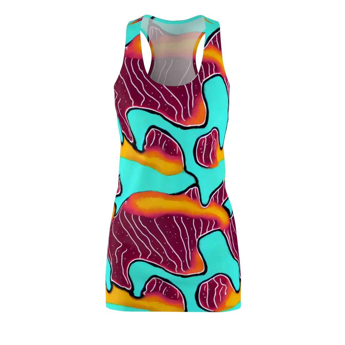 Aqua Heat on Racerback Dress — Front