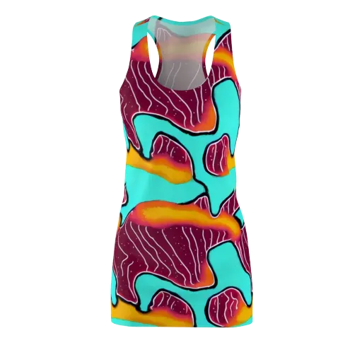Aqua Heat on a Racerback Dress