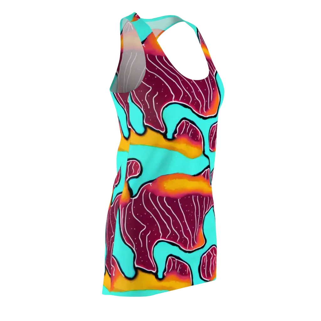 Aqua Heat on Racerback Dress — Front Side
