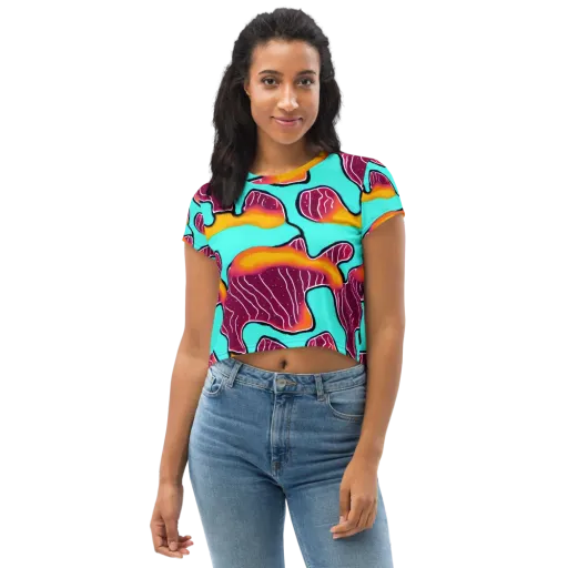 Aqua Heat on a Crop Tee