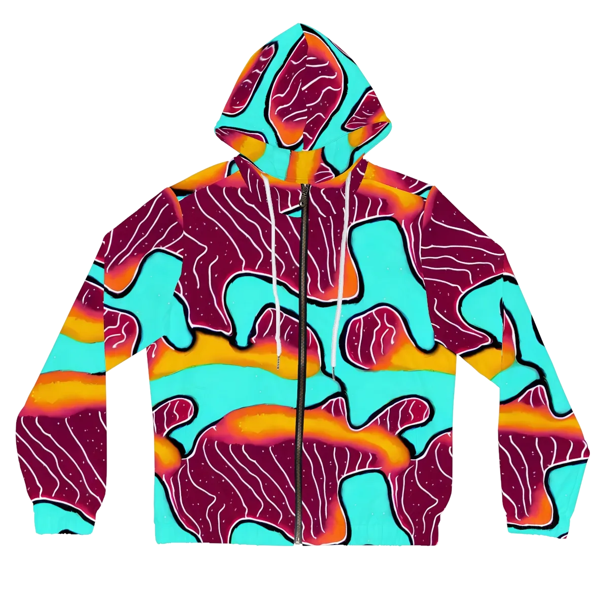 Aqua Heat on Women's Full-Zip Hoodie — Front