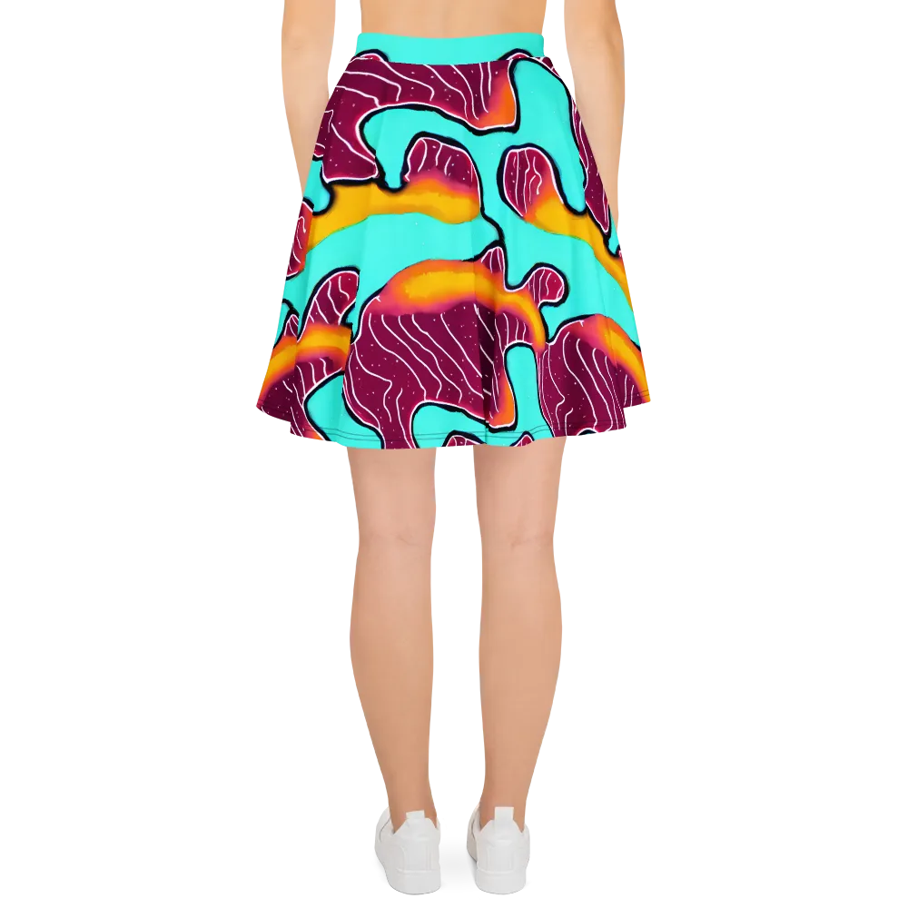 Aqua Heat on Skater Skirt — Back