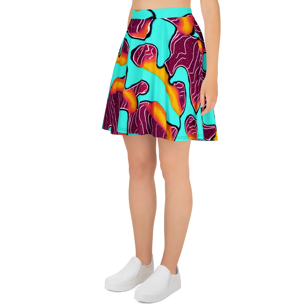 Aqua Heat on Skater Skirt — Left