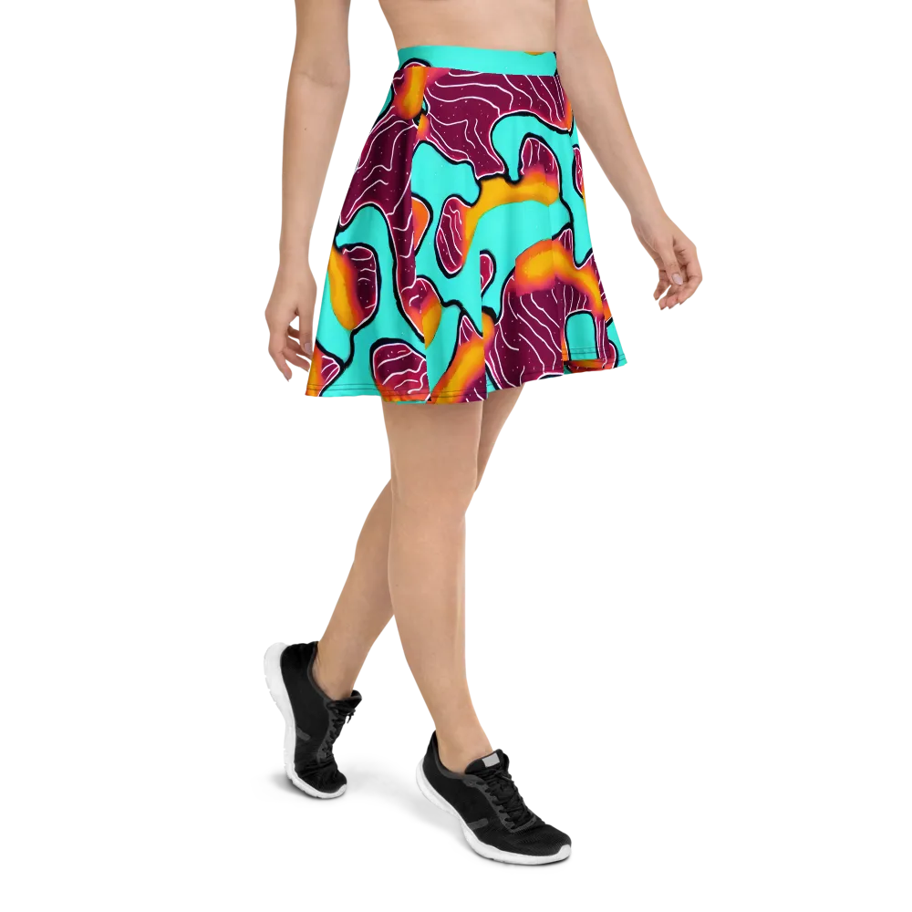 Aqua Heat on Skater Skirt — Right