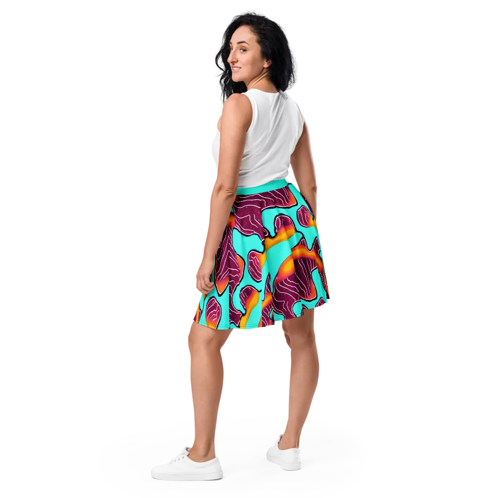 Aqua Heat on Skater Skirt — Back