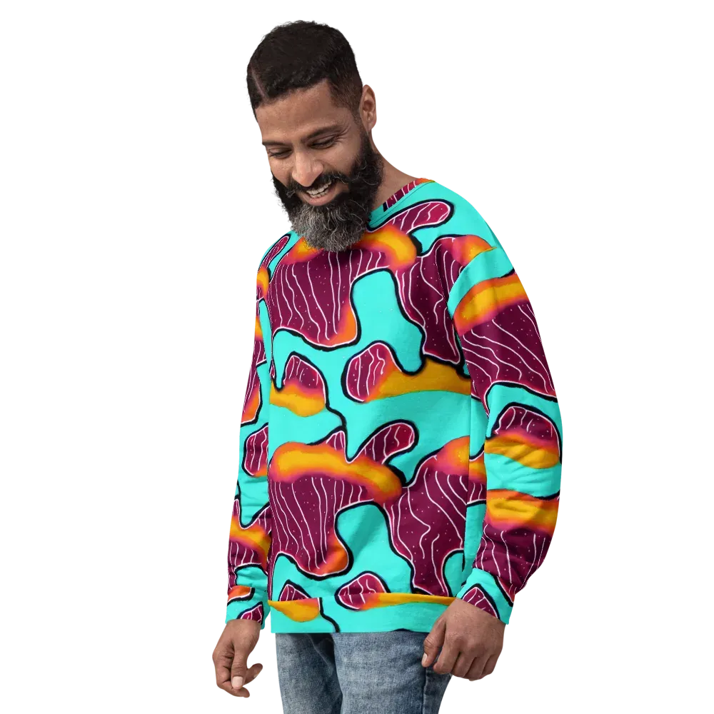 Aqua Heat on Sweatshirt — Left Front