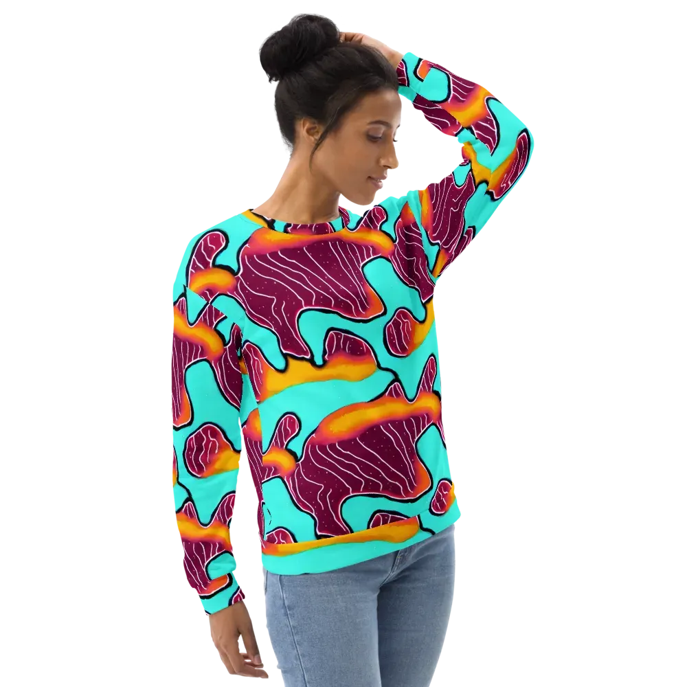 Aqua Heat on Sweatshirt — Right Front