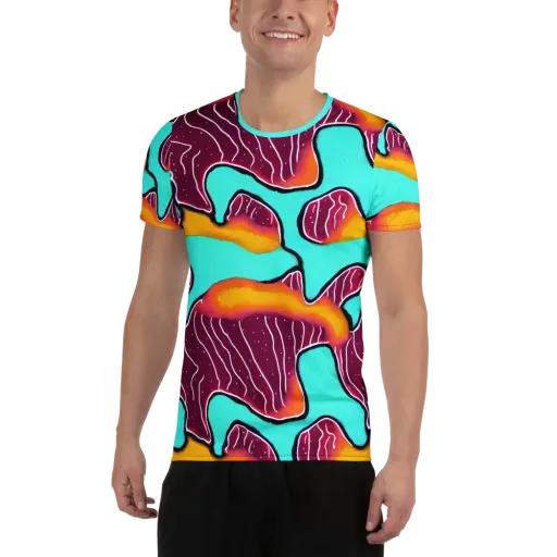 Aqua Heat on a Men's Athletic T-Shirt