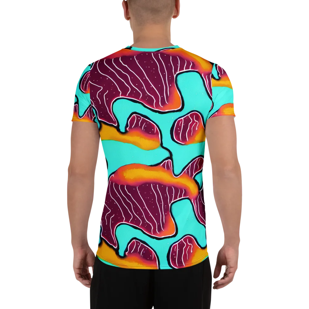 Aqua Heat on Men's Athletic T-Shirt — Back