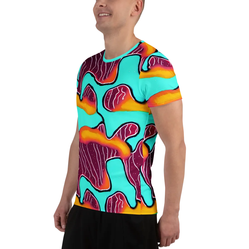 Aqua Heat on Men's Athletic T-Shirt — Left