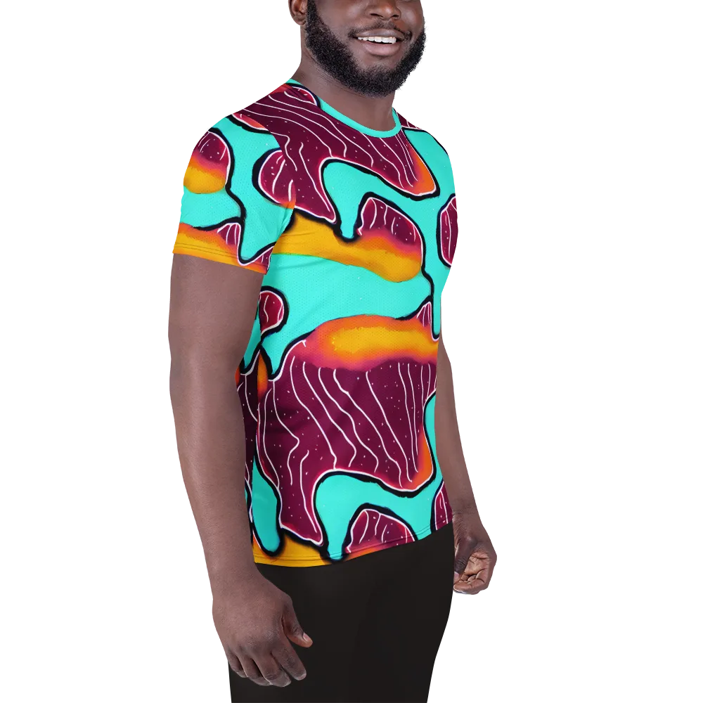 Aqua Heat on Men's Athletic T-Shirt — Right