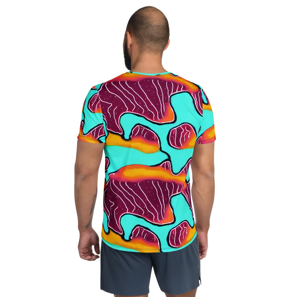 Aqua Heat on Men's Athletic T-Shirt — Back