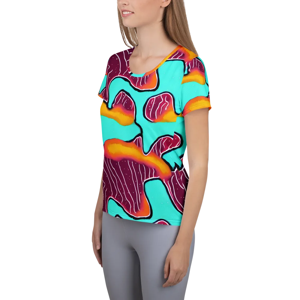 Aqua Heat on Women's Athletic T-Shirt — Left