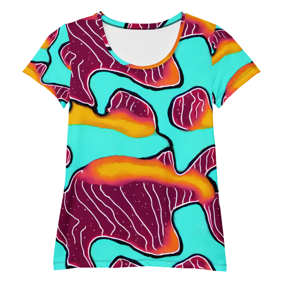 Aqua Heat on Women's Athletic T-Shirt — Front