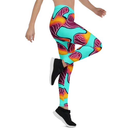 Aqua Heat on a Leggings