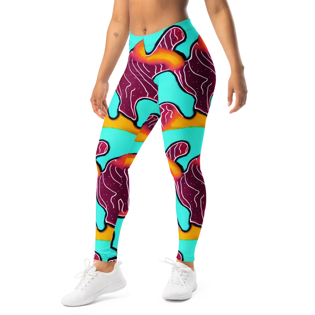 Aqua Heat on Leggings — Left Front