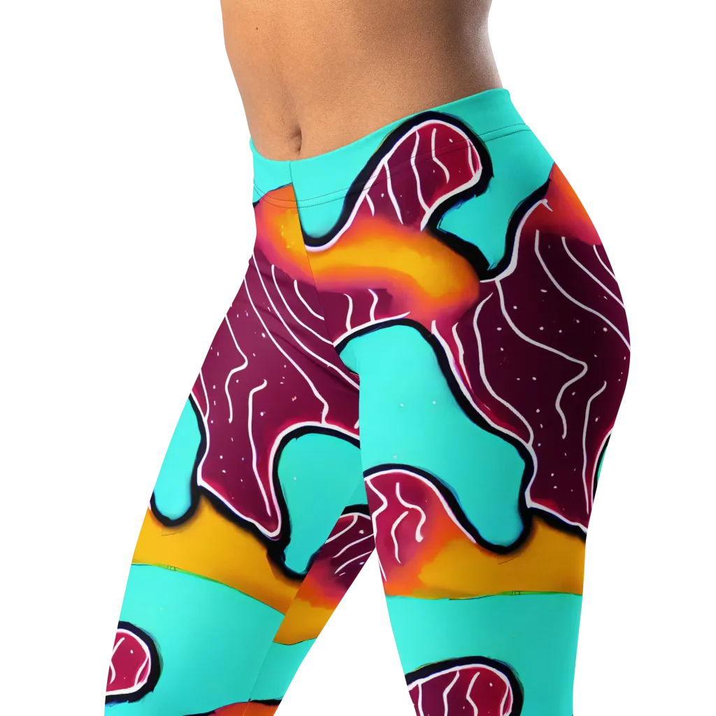 Aqua Heat on Leggings — Left Front