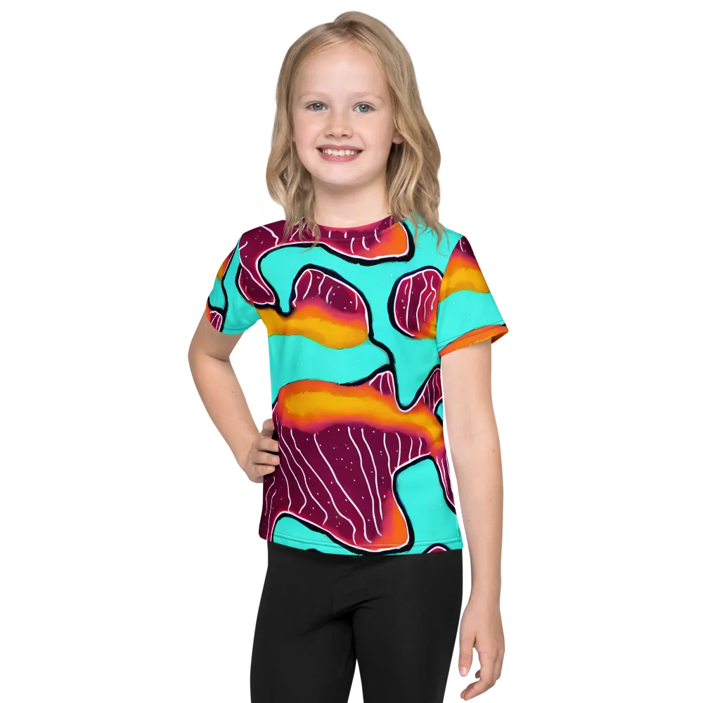 Aqua Heat on Kids Crew Neck T-Shirt — Front