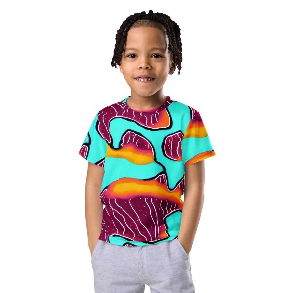 Aqua Heat on Kids Crew Neck T-Shirt — Front