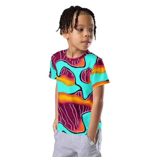 Aqua Heat on a Kids Crew Neck T-Shirt