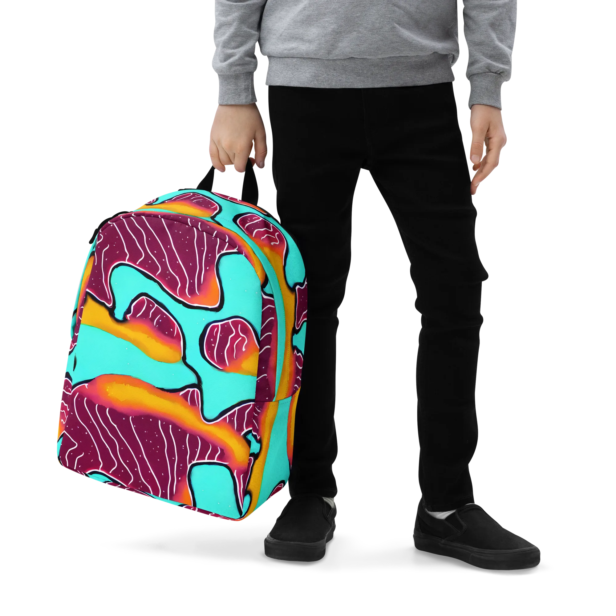 Aqua Heat on Minimalist Backpack — Zoomed-in