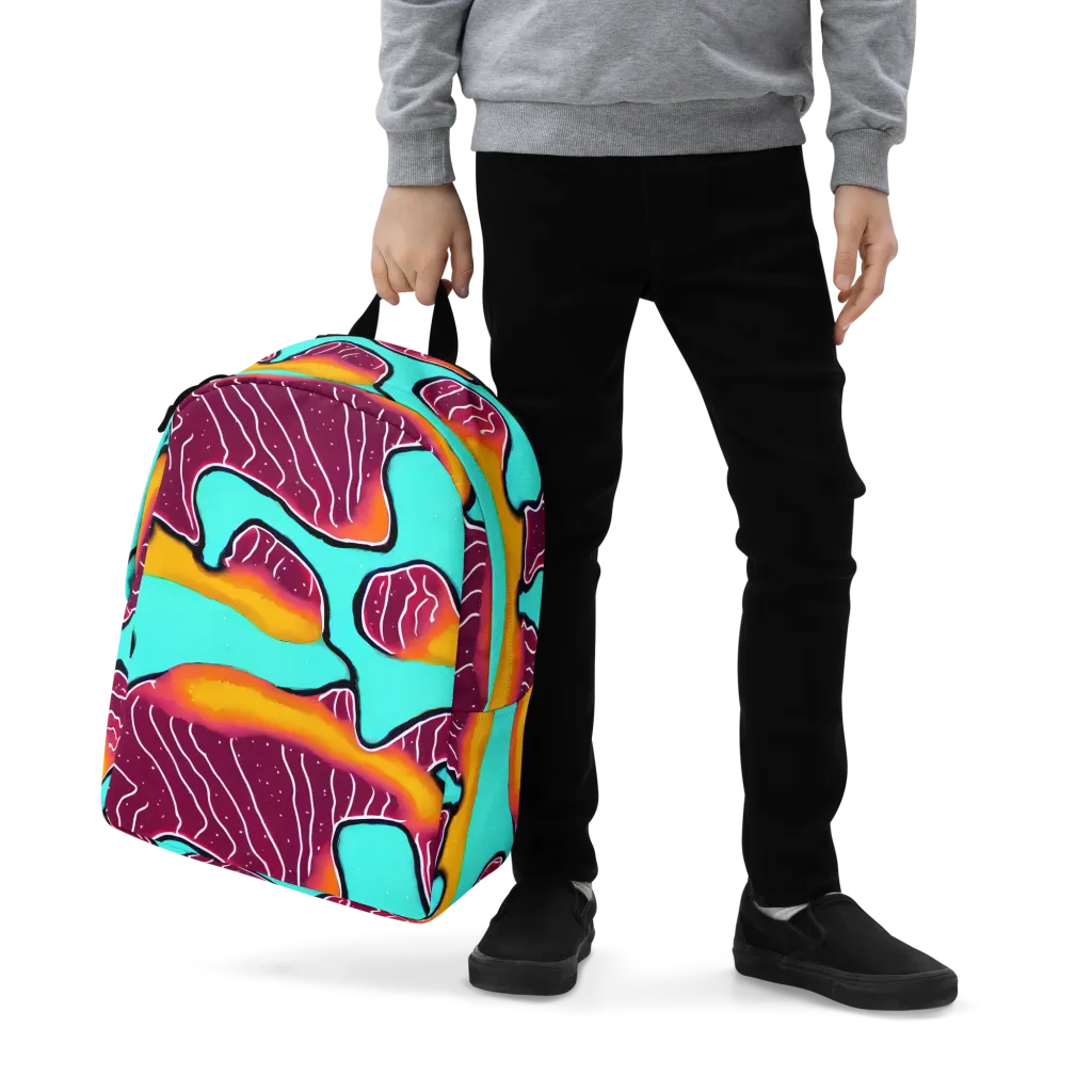 Aqua Heat on Minimalist Backpack — Zoomed-in