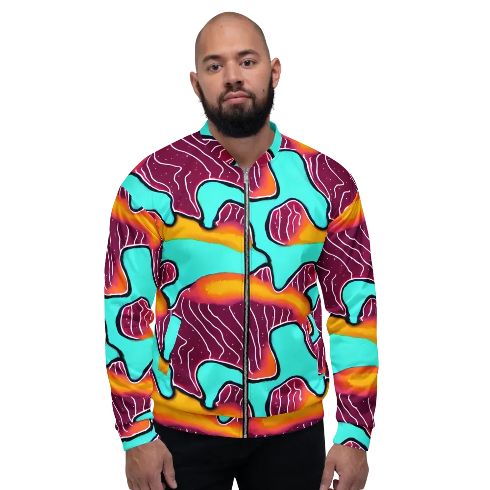 Aqua Heat on Bomber Jacket — Front