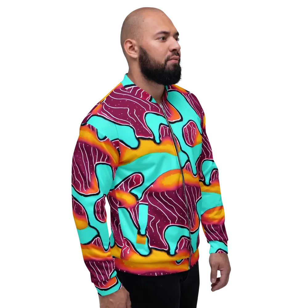 Aqua Heat on Bomber Jacket — Right