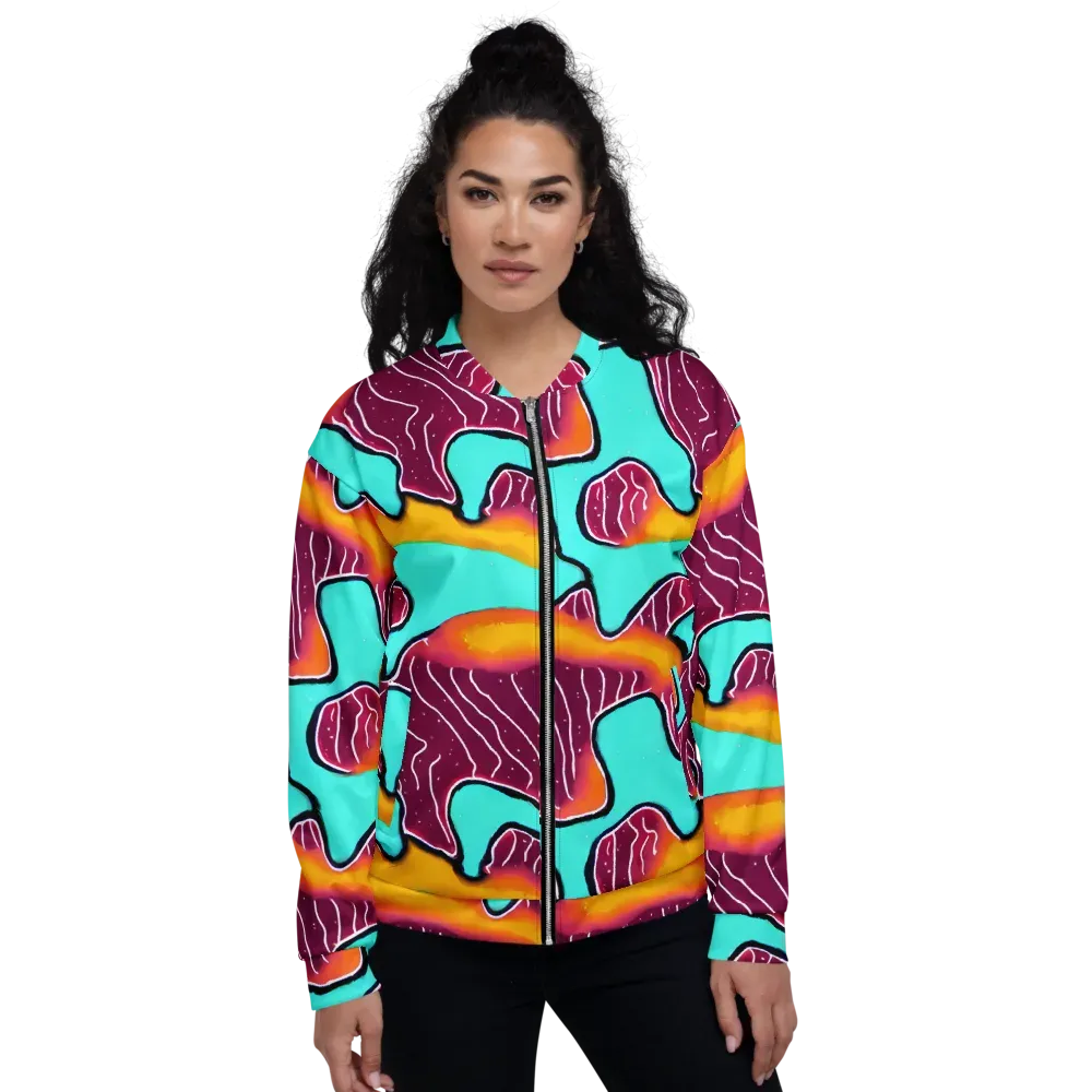 Aqua Heat on Bomber Jacket — Front