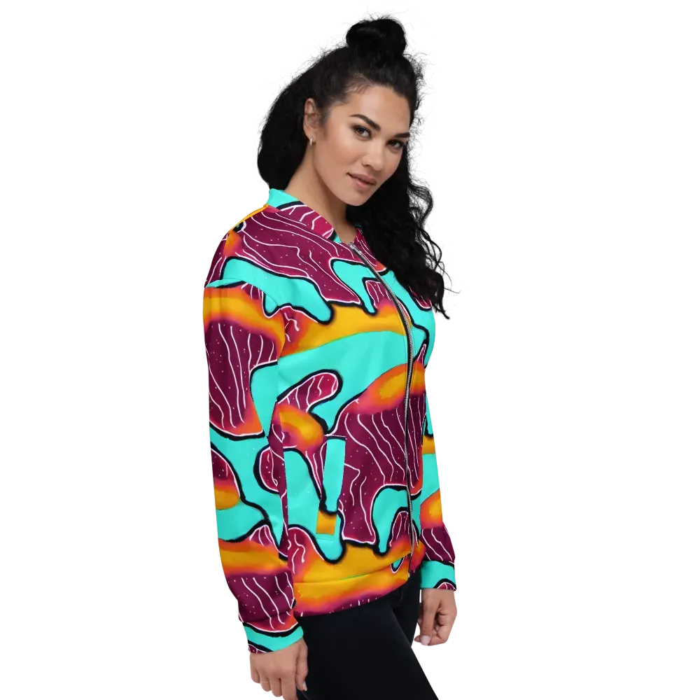 Aqua Heat on Bomber Jacket — Right