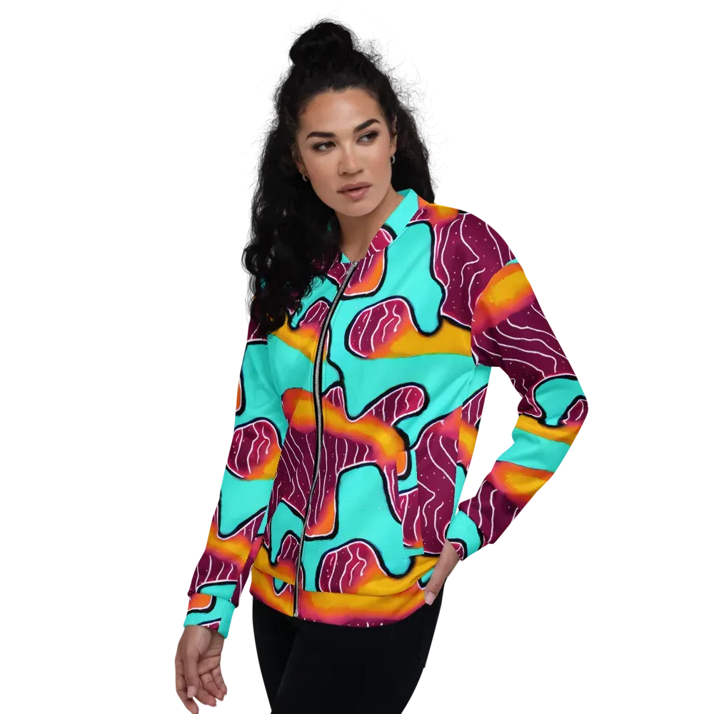 Aqua Heat on Bomber Jacket — Left