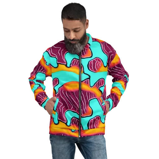 Aqua Heat on a Bomber Jacket