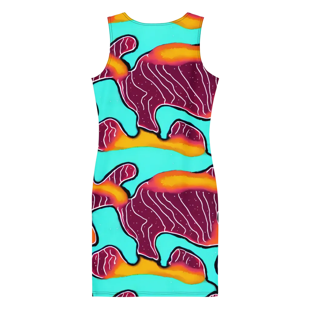 Aqua Heat on Bodycon Dress — Back