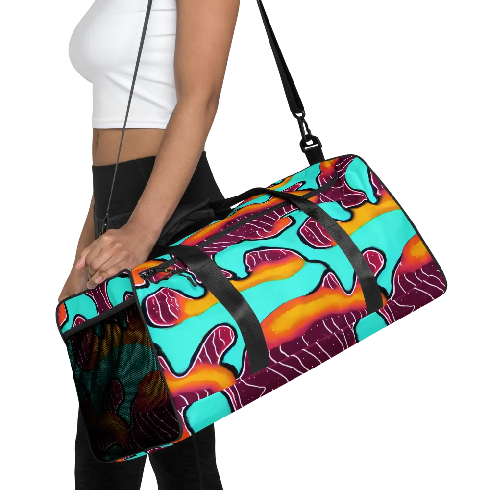 Aqua Heat on Duffle Bag — Front
