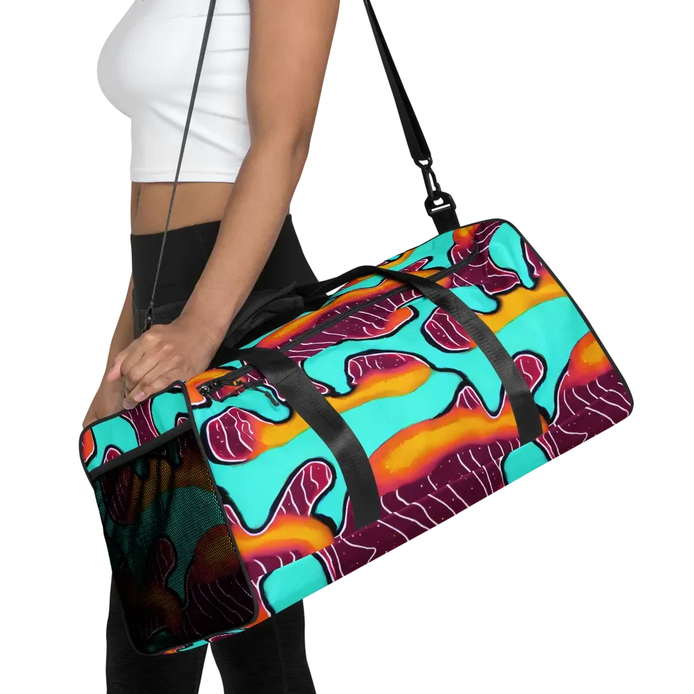 Aqua Heat on Duffle Bag — Front