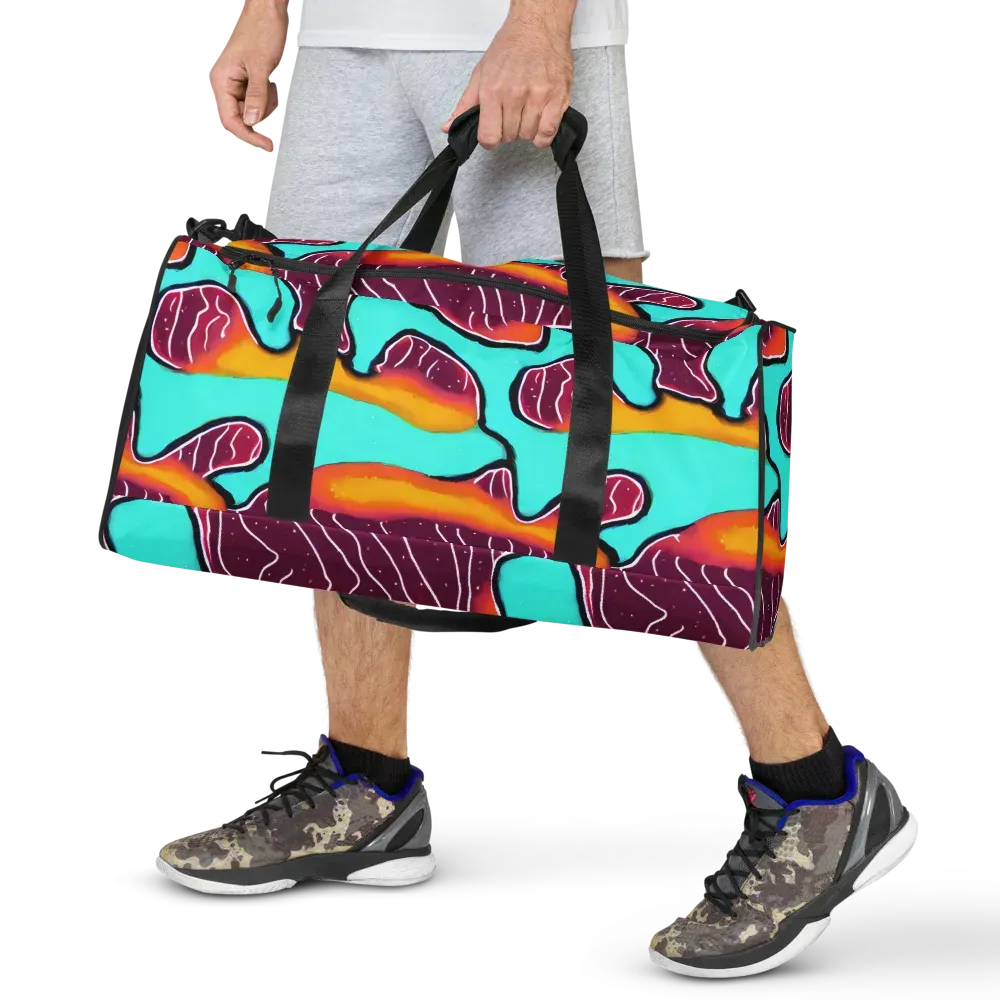 Aqua Heat on Duffle Bag — Front