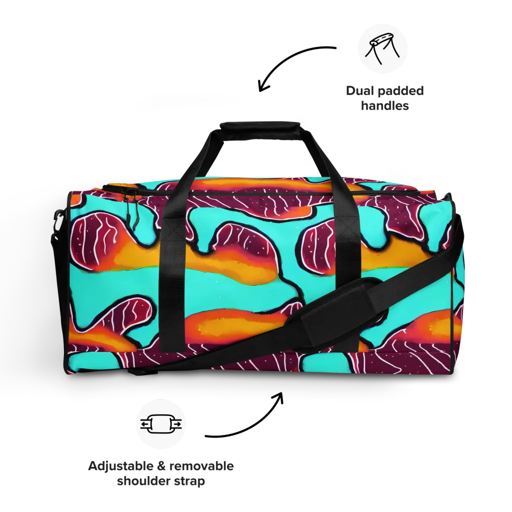 Aqua Heat on Duffle Bag — Front