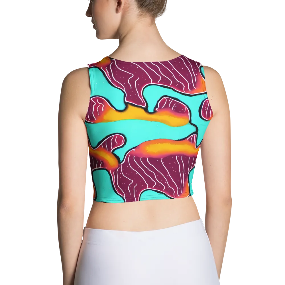 Aqua Heat on Crop Top — Back