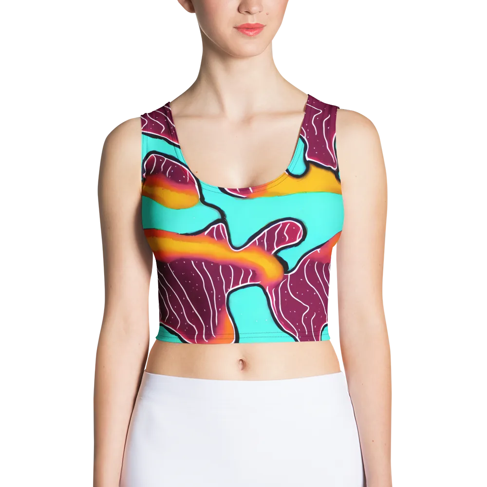 Aqua Heat on Crop Top — Front