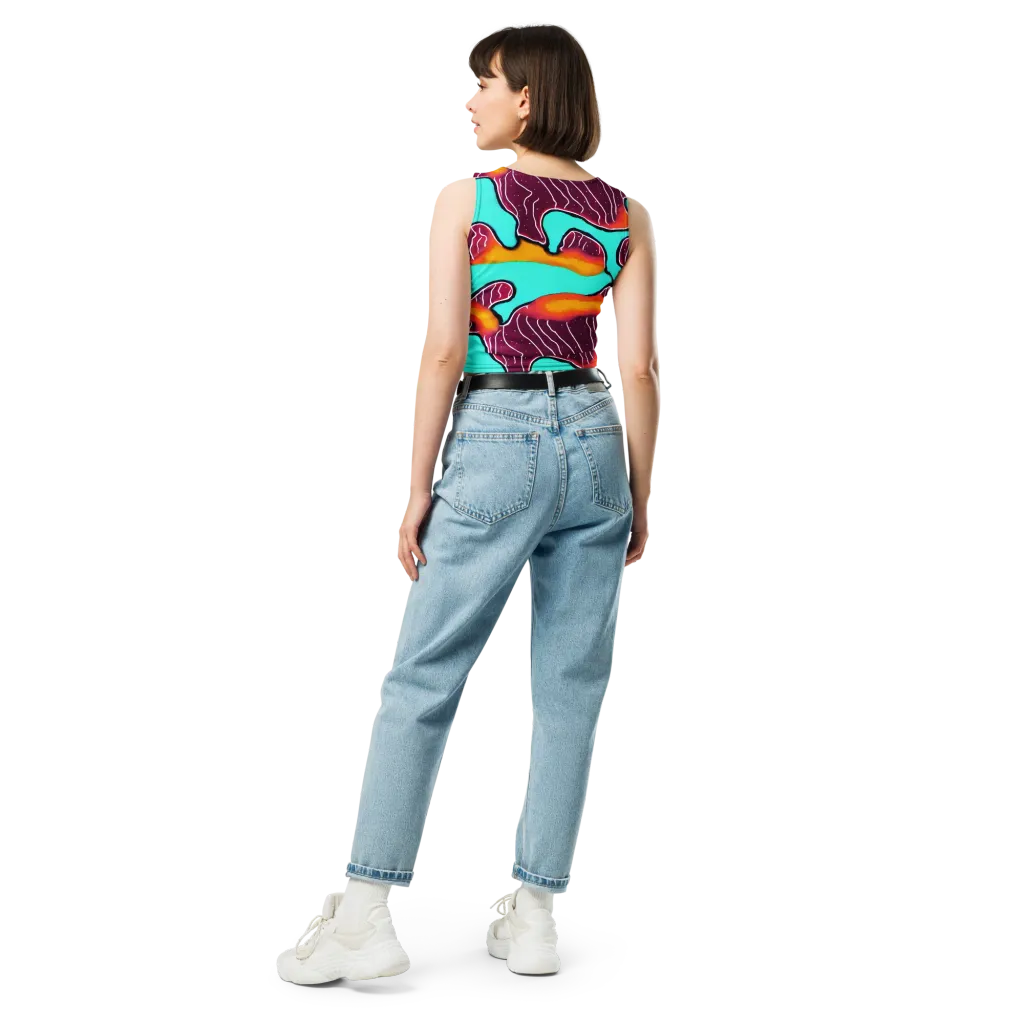 Aqua Heat on Crop Top — Back