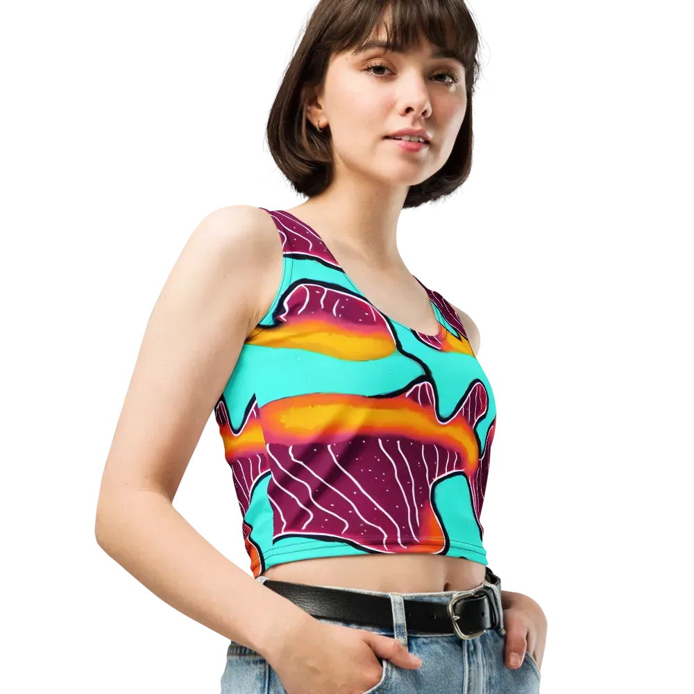 Aqua Heat on Crop Top — Right Front