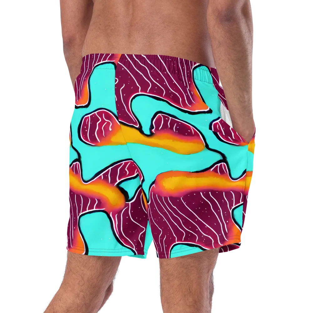 Aqua Heat on Swim Trunks — Right Back