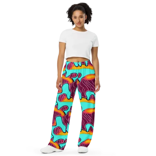 Aqua Heat on a Wide-Leg Pants