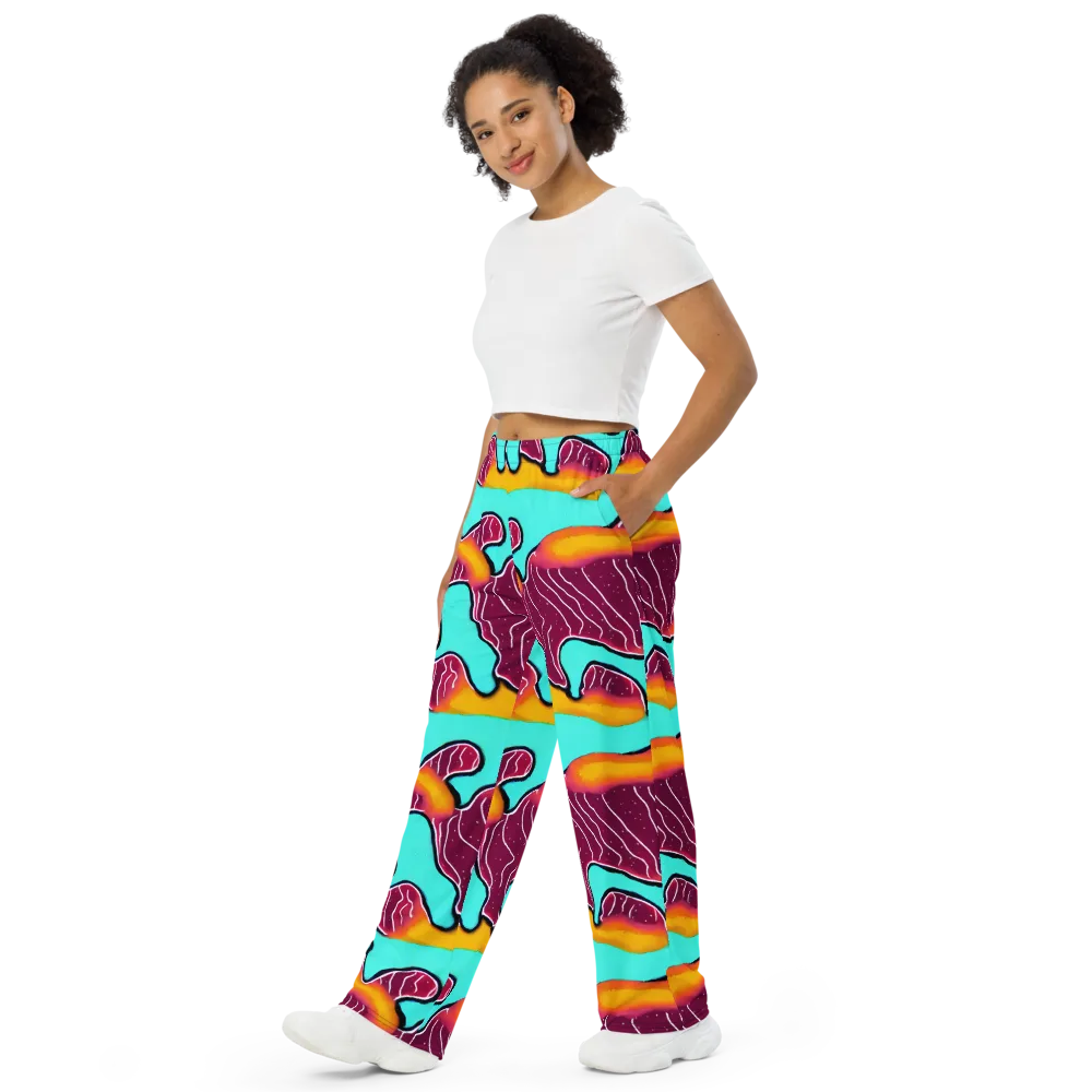 Aqua Heat on Wide-Leg Pants — Left Front