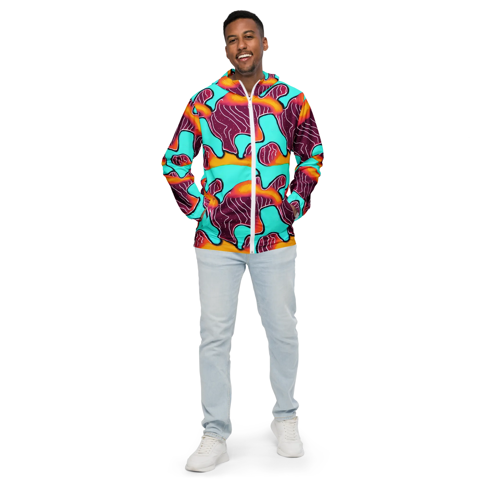 Aqua Heat on Men's Windbreaker — Front