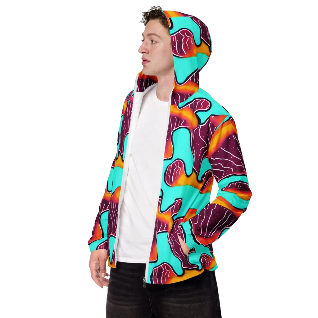 Aqua Heat on Men's Windbreaker — Left Front
